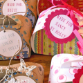 My daughter needed 31 little gifts for her class so we made Ready, Set, Wrap and added lots of good stuff to them ie chocolate and candy!