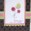 Stamps: Everyday Button Bits, Polka Dot Basics- PTI
Ink: versamark, basic black SU
paper: white, dark chocolate, hibiscus burst ,spring moss - PTI
ribbon: hibiscus bitty dots-PTI
hibiscus and...