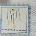 The main image stamps are by Savvy Stamps, and the blue used is SU's Bashful Blue.  The polka dots, though, are from Polka Dot Basics II, stamped in SU's Bashful Blue.