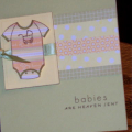 Spring Moss and pastel stripes onesie