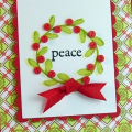 Pure Poppy, Vintage Holiday (2008) and Stamper's Select paper.  Rustic Branches stamped in Spring Moss and Ripe Avocado.  Stamped the full leaves a little off set a second time to form a 'shadow'....