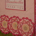I have been excited since I made my FIRST PTI order to make my grandma a card.  This is my first time to have or use PTI products.  I love them!  
I used Raspberry Fizz, Sweet blush, Ripe...