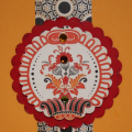 WCMD Challenge #3: India
Cardstock:  Summer Sunrise, Pure Poppy, Papertrey Ink.  Patterned Paper:  Ambrosia, Orange Smoothie, Pome, Basic Grey.   Other:  Jewels, K & Company, Frosted Ice...