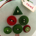 Merry Christmas Button Tree Ornament