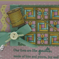 This is another of the cards in the folder.  I did basically the same things as the other card, using slightly different colors, and I used a scissor charm instead of the stamped scissors. The...