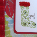 Stamps: Stocking Prints, Signature Christmas, Fancy Flourishes
Ink: SU Classic Riding Hood Red, Certainly Celery
Paper: SU Certainly Celery, Riding Hood Red, Whisper White, Basic Grey Mistletoe...