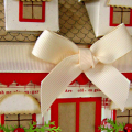 I loved this Home Made template!  Since I haven't got the Home Made stamp set, I had to make my own doors and windows. They looked rather plain so I made little covers for the windows. I used...