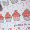 cupcakes and hearts close