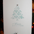 Another Christmas card, but this time I used Damask Designs along with a sentiment from Stocking Prints. Aqua Mist was my color of choice here.