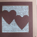 This is a masculine Valentine card I created. I used PTI kraft, dark chocolate and aqua mist cardstock. The Background Hearts text image was stamped using dark chocolate ink. I then punched two...