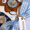 Cute as a Button Bear Card - detail