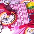 Valentine Fishes!  I made a matching ensemble for the Grandchildren for Valentine's Day!  I used the little fish from Tiny Treats, and the Valentine sentiment, but had to write 'fishes' with a 005...