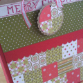 Using Timeless Template for Christmas giftbag.  I used punched squares of PTI patterned paper on the bag as well as the matching tag.