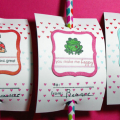 I found valentines pencils in the Target $1 area and knew they'd be a perfect pairing with Tiny Treats.  I stamped the background with background basics: hearts, and the focal image with Tiny...