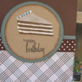 Birthday Cake
Stamps: Piece of Cake, Background Basics: Retro 
Ink: ocean tides, dark chocolate,snow white- PTI
paper: white, ocean tides, dark chocolate
ribbon: dark chocolate swiss dot...