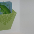 Origami gift card pocket for sweet pea baby card