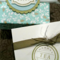 Origami Challenge:
Feel Better Blend  Created an small box with Green Tea Leaves aqua mist and avacado tiny dot paper.  I also included a small gift enclosure to cheer someone's spirits.  Steep,...