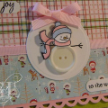 Button Bits Snowman Pretty in Pink