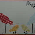 Birthday Card using box patterned paper and Bird Watching sets. Featured on Nichole's blog :)