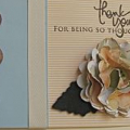 A great way to share a special thank you with a friend.  I really enjoyed making the flower; adding textures and a touch of black felt.  A challenge worth trying.