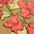Pieced Sweet Peas Card - detail