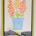 Green Thumb/Inks: Summer Sunrise,Melon Berry,Orange Zest,Terracotta Tile,Spring Rain,Antique Linen Distress Ink/Card: Stamper's Select White/True Black/Spring Moss