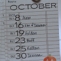Birthday & Anniversary Calendar - October