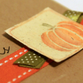 Rustic Watercolored Pumpkin Card - detail