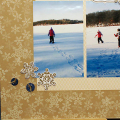 Sparkly Snowflakes Snowshoeing scrapbook page