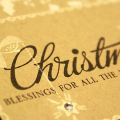 Christmas Blessing Birds Card - detail