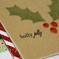 Whimsical Holly Jolly Card - detail
