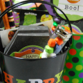 Halloween goodie buckets