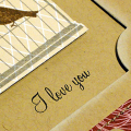 Love You Birds Card - detail