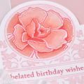 Detail from Pink Carnation Belated Birthday Card
