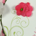 I created this card for the Color Swatch Challenge.  This card is based on the colors Hibiscus Burst, Sweet Blush, Ripe Avocado, and Spring Moss.  The flowers came from a bunch of silk flowers...