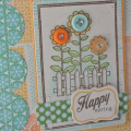 Happy Spring Button Flower Card