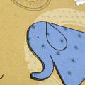 Vintage Elephant Baby Postcard - detail