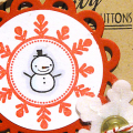 Vintage Snowman Button Tag