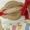 Christmas stocking tea towel