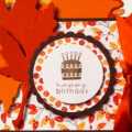 Prepared for September 2011 Blog Hop.  Colors of autumn, stripes, and a chocolate birthday cake.