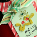 Merry Christmas Wine Bottle Tag - detail