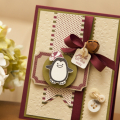 Stamps: Winter Penguin, Fillable Frames #1
Cardstock: ripe avocado, vintage cream, scarlet jewel, fine linen, kraft
Ink: scarlet jewel
Accents: scarlet jewel twill tape, twine, cream buttons...