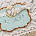 Supplies

Stamps: Love & Marriage,  Background Basics: Chevron
Ink: Smokey Shadow
Cardstock: Rustic White, Canyon Clay, Lemon Tart, Aqua Mist
Ribbon: Soft Stone twill tape
Dies: Mat Stack 4,...