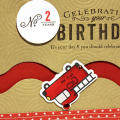 No. 2 Firetruck Birthday Card
