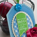 Blue Gingham Birthday Tag