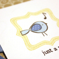 Just a Note Bird Card - detail