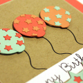 Birthday Balloons Card - detail