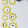 Cardstock: Papertrey Ink white 
Stamps: Papertrey Ink Fresh Alphabet, Beautiful Blooms II, Wonderful Words Other: Gingham Ribbon