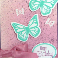 Supplies
All supplies PTI unless otherwise noted.
Stamps: Butterfly Kisses, Little Labels;
Colors: Autumn Rose, Plum Pudding, Hawaiian Shores, White;
Other: Autumn Rose ribbon, Little Labels...