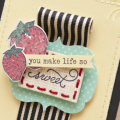 Supplies

Stamps: Strawberry Patch, Strawberry Path Sentiments
Dies: Strawberry Patch, Perfect Patches
Cardstock: Lemon Tart, Rustic Cream, True Black, Kraft
Patterned Paper: Aqua Mist paper...
